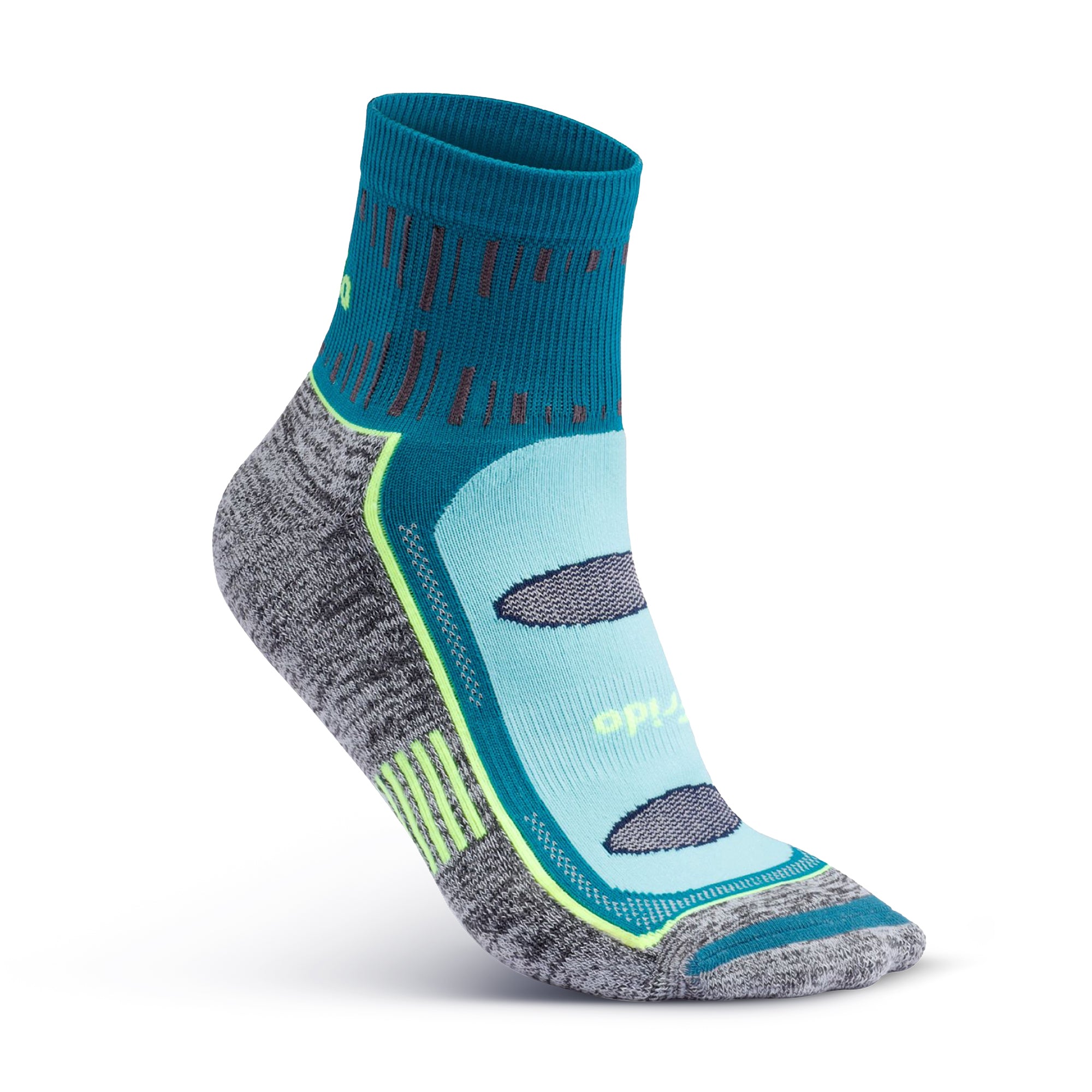 Blue and gray athletic sock with a 'New Launch' label and a 4.6 rating.