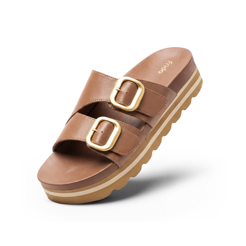 Frido Women's Arch Comfort Wedge Sandals - Buckle Strap